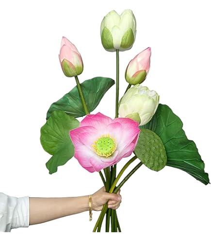 Amazon.com: Crochet Flowers, Handmade Knitted Lotus Leaf Pod, Fake