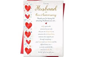 Beixian Romantic Anniversary Card for Husband, Funny Anniversary Card Gifts from Wife, Sweet Wedding Day Gifts for Husband