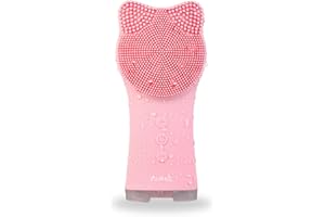 VRAIKO MIA Facial Cleansing Brush, Waterproof Rechargeable Face Cleansing Brush, with Soft Silicone and Adjustable Sonic Vibration, for Deep Cleansing Gentle Exfoliating and Massaging (Pink)