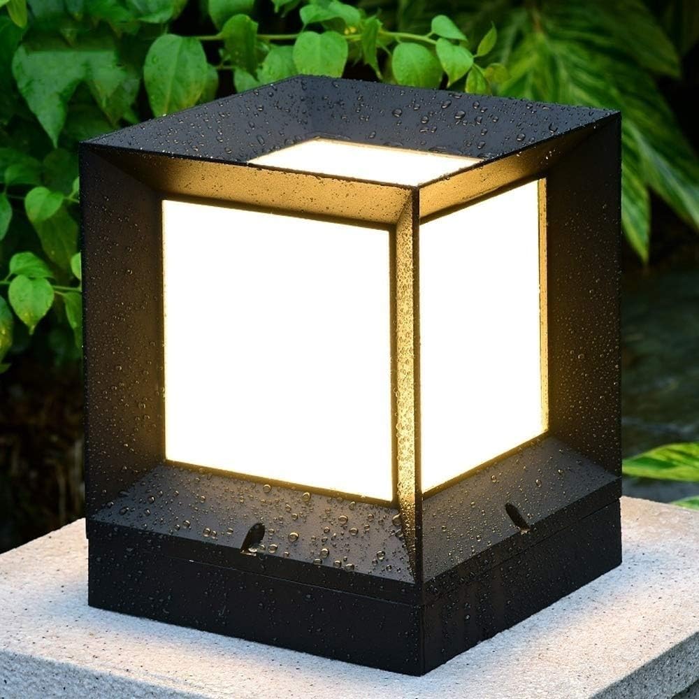 QTRT Patio Pillar Lamp Gate Pillar Light Waterproof Outdoor Wall Light ...