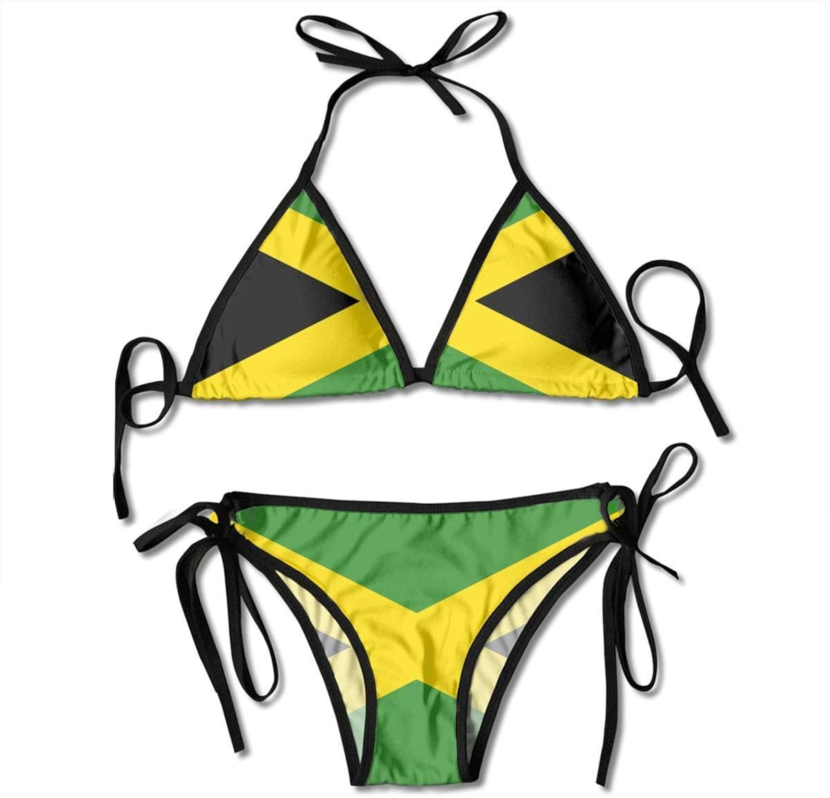SSLife Jamaican Flag Women's Two Pieces Bikini Set Swimsuit Bathing