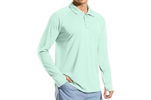 JWNYJFB Sun Shirt Mens UPF 50 Long Sleeve UV Protection Golf Polo T-Shirt Lightweight Hiking Fishing Swim Cooling Shirts