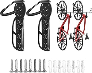 TORACK Bike Hanger, 2-Pack Heavy Duty Garage Bike Rack Wall Mount Vertical Bike Storage for Indoor Shed