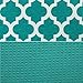 S&T INC. Dish Drying Mat for Kitchen, Absorbent, Reversible Microfiber Dish Mat, 16 Inch x 18 Inch, Teal Trellis