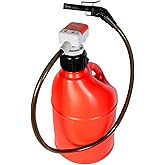 TERA PUMP TRFA01-XL 2nd Gen. Battery Powered Overfill Protection Fuel Transfer Pump w/Universal Gas Can & Utility Jug Adapter, 4.27ft Vinyl Hose, 2.5 GPM for Gas Diesel E15 E85 Fuels