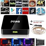 2017 New Arrivals M9S Android 6.0 Mini TV BOX S905X Quad-Core H.265 Smart Mini Pc 4K Player (m9s box (with 2m usb backlight))