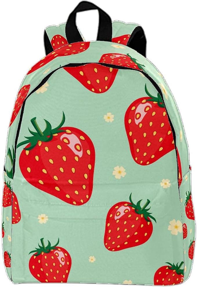 backpack Strawberry Pattern Size 15x11.5x6 inch travel bag backpack