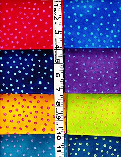 8 Fat Quarters Basic Bubbles By Laurel Burch From Clothworks 100% Cotton Quilt Fabric