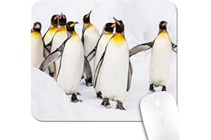 Danluolan 9.5x7.9 Inch Office/Gaming Mouse Pad, Group of Emperor Penguins On A Snowy Landscape Cute Anti-Slip Mat for Desk