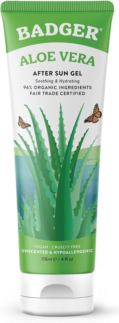Badger Aloe Vera Gel Cooling Soothing After-Sun Skin Hair Moisturising 118ml