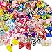 Hixixi 50pcs/pack Pet Cat Dog Hair Bows Multicolor Rhinestone Beads Flowers Topknot With Rubber Bands Puppy Hair Accessories Mix Color Random