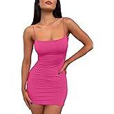 LILLUSORY Women's Mini Sexy Bodycon Dress 2026 Spring Summer Going Out Short Backless Party Club Dresses Y2k Clothes