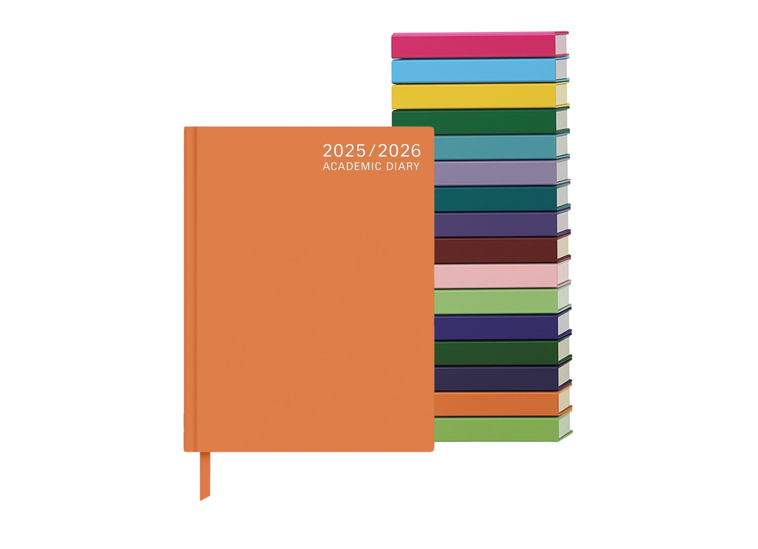 Top Sale Academic Diary 2026–2027 A5 Day Per Page – Student Planner with Textured Hardcover, Ribbon Marker, August 2026 to July 2027, Orange