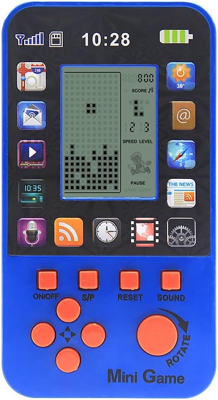 Amazon Jxd 23ゲーム内蔵おもちゃ レトロテトリスゲームコンソール クラシック知育玩具 手持ち ブルー Tetris 001 Blue 電子玩具 キッズ家電 おもちゃ