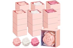 Loopeer 24 Pcs Rose Soap Favors Mini Bridal Shower Wedding Favors for Guests Baby Shower Decorations, Beige White, Pink, Rose Red