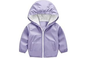 Boys Girls Rain Jacket Kids Zip Up Hooded Windbreaker Waterproof Outerwear Raincoats Fall Winter Outdoor Coat
