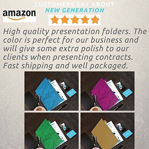 New Generation - PINK - 2 Pocket Presentation Folder / Portfolio 9.25 x 12 Inches Heavy Duty paper UV Glossy Laminated - 6 Folders per Pack in a Display Box