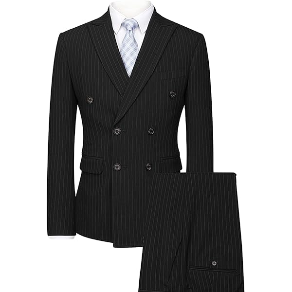 Amazon.com: Drkobr Men's Two Pieces Suit Double Breasted Solid