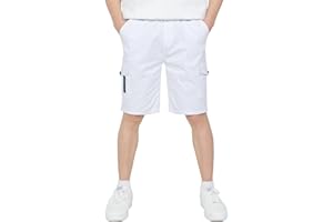CAMLAKEE Boys Stretch Cargo Shorts Elastic Waist School Kids Twill Summer Short