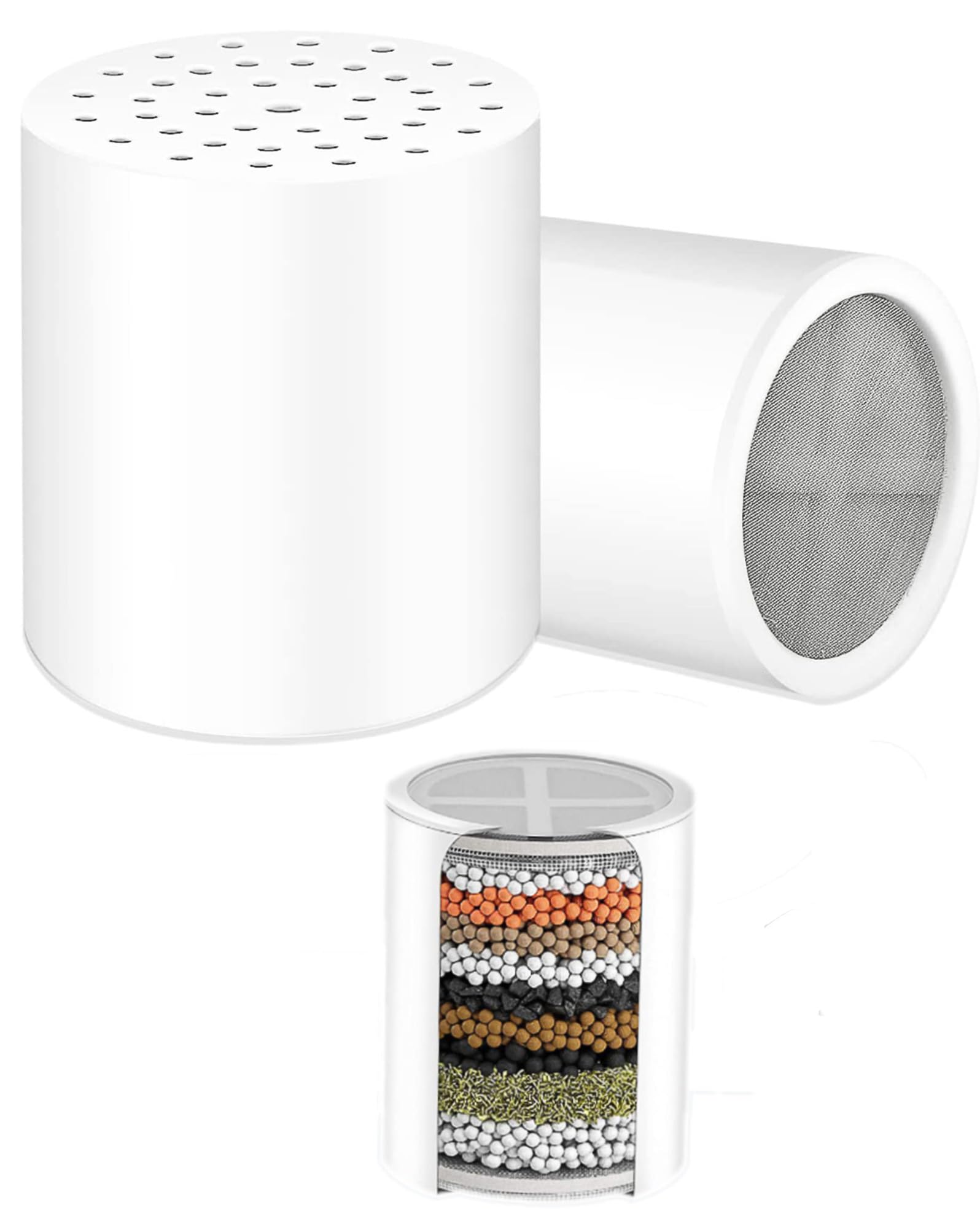 2 Pack 20 Stage Universal Showerhead Filter Replacement for Aqua-Bliss SF100 / SF220 Filter Cartridge for Hard Water, High Output Revitalizing Multi-Stage Shower Filter Reduces Chemicals & Chlorine