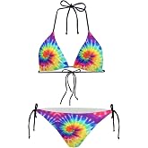 JEOCODY Women's High Waist Halter Bikini Set Two Piece Swimsuits String Triangle Bikini Sets