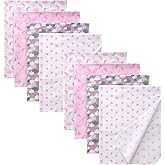 Gina Era Cotton Flannel Receiving Blankets Baby 8 Pcs, Baby Swaddle Blankets, Baby Flannel Blanket 30 X 30 Inch for Boy Girl (Style-15)