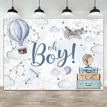 Amazon.com : Lofaris 7x5ft Oh Boy Baby Shower Backdrop for Kids ...
