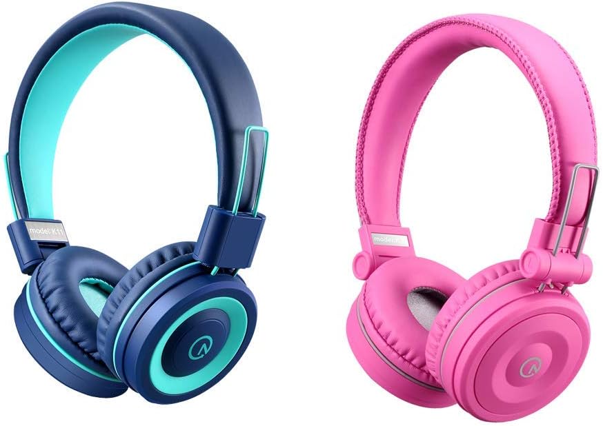 noot products Kids Headphones Bundle Foldable Stereo Tangle-Free 3.5mm Jack Wired Cord On-Ear Headset for Children/Teens/Boys/Girls/Smartphones/School/Kindle/Airplane Travel/Plane/Tablet
