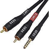 CESS-262 Black 4.4mm to RCA Headphone / MP3 / DAC/Music Player/Amplifier Patch Cable