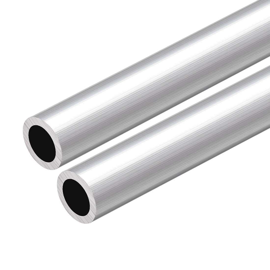 sourcing map 6063 Aluminum Round Tube, 300mm Length 20mm OD 15mm Inner Dia Seamless Aluminum Straight Tubing 2 Pcs