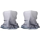 HARFINGTON 2pcs Summer Cooling Neck Gaiter Sun Protection Face Mask Fishing Neck Gaiter Unisex Sunscreen Breathable Bandana for Hiking Outdoor Sports, Gradient Blue-Gray