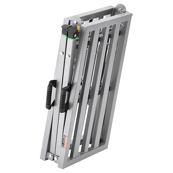 VEVOR WORK PLATFORM, 55″X 15″ PORTABLE SCAFFOLDING PLATFORM, FOLDING STEEL STEP LADDER ADJUSTABLE HEIGHT 27.5”-45.3”, 800 LBS LOAD CAPACITY, NON-SLIP DRYWALL PAINTING STOOL FOR CLEANING &WASHING