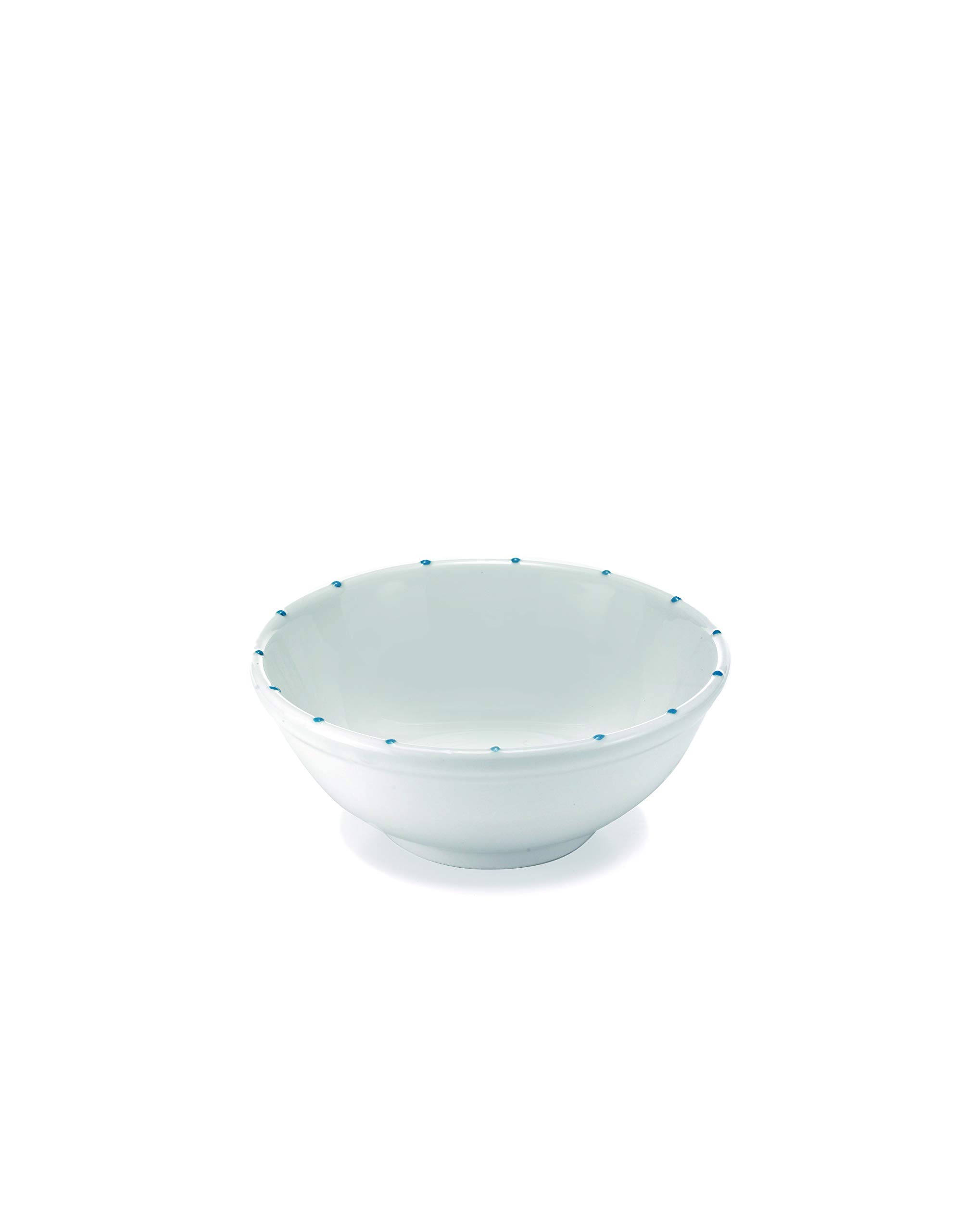 Zafferano Striche - Porcelain Salad Bowl, Diameter 210 mm, Colour Pois Acquamarine, Dishwasher-Safe up to 60° - Set 2 Pieces