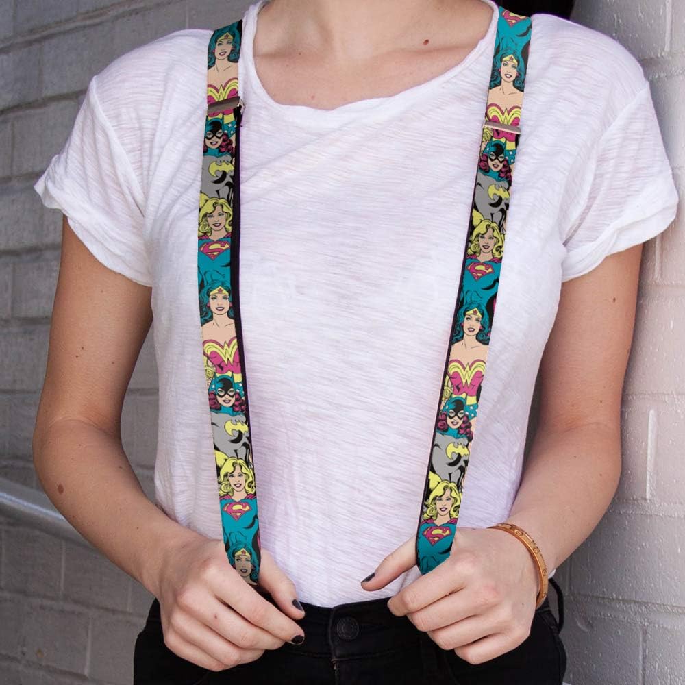 Buckle-Down womens Buckle-down - Justice League Girls Suspenders, Multicolor, 3.5 x 2.5 US: Clothing