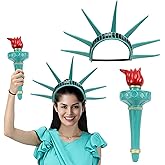 Adult Statue of Liberty Crown and Torch Lady Liberty Costume Accessories Cosplay Headband Independence Day Outfit