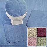 Madison Industries Reflections Wall to Wall Bathroom Carpeting, 5' x 8', Cut to Fit, Blue