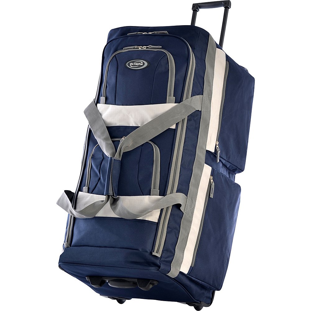 Olympia 8 Pocket Rolling Duffel Bag, Navy Best Deal & Lowest Price