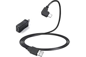 YEAOI Dash Cam USB C Cable for REDTIGER F7N, 11.5 ft Power Cord for Rove R2-4K Camera, with Mini USB Adapter