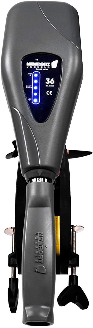 Newport Vessels Kayak Series 36lb Thrust Transom Mounted Saltwater Electric Trolling Motor w/ LED Battery Indicator (24" Shaft): Sports & Outdoors