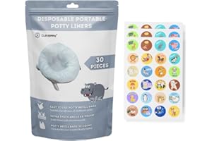CLEVERRY [30 Pack] Disposable Potty Bags Compatible with OXO Tot 2-in-1 Go Potty and Most Potty Chairs, Absorbant Refill Bags for Portable Travel Potty Toilet | Gift 72 Motivational Potty Training Stickers