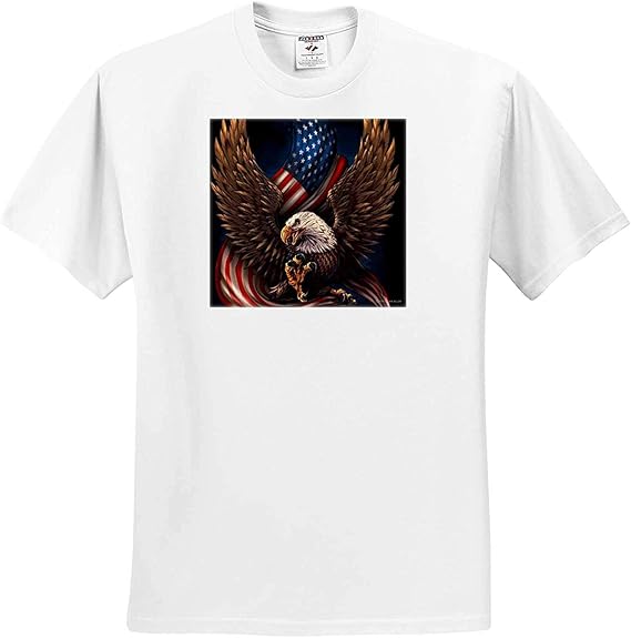 Amazon アメリカのアメリカの旗イーグルのイラスト大西洋鷲とアメリカの旗のタロンのtシャツ Tシャツ カットソー 通販