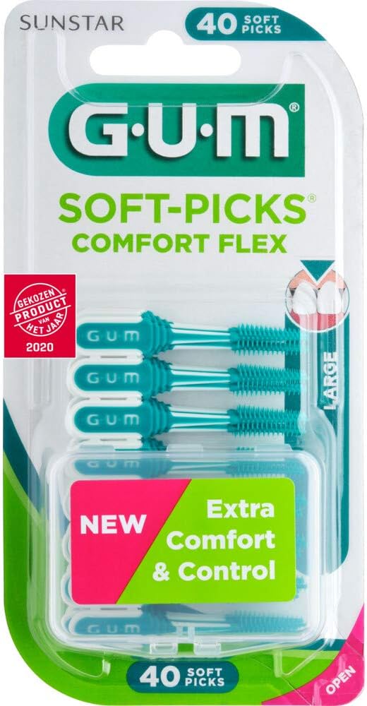 GUM Soft Picks Comfort Flex Wide Tip Brush (Pack of 40), 1 ml (Pack of 1)