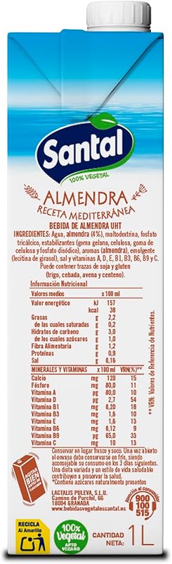 Bebida Vegetal de Almendra Sin Azúcares Añadidos, Pack 6x1L