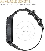 FINTIE Woven Nylon Band for Garmin Vivoactive 3 645 245 Music Smart Watch Black view 2