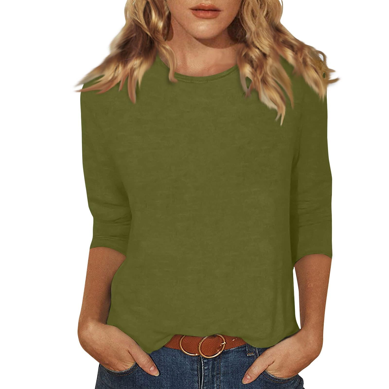 3/4 Sleeve Shirts for Women Summer Lightweight