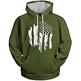 H HYFOL Graphic Hoodies for Men USA Flag American Patriotic Long Sleeve Pocket Pullover Sweatshirts
