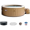 INTEX 28425EP PureSpa Bubble Massage Spa Set: Energy Efficient Spa Cover – Push Button Control Panel – 120 Jets – 4 Person Capacity – 77" x 28"