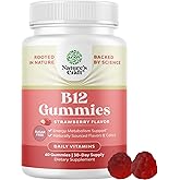 Vitamin B12 Gummies for Adults - Sugar Free Vitamin B12 1000 mcg Chewable Gums for Energy & Mood Support Immune & Nerves Health - Kosher Non-GMO & Gluten Free Supplement for Women & Men - 60 Count