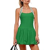 SENSERISE Womens Tennis Dress Built in Bra and Shorts Athletic Dress Golf Outfits Workout One Piece