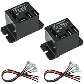 EPLZON NT90-AC120V-10X Power Relay AC 120V Coil 120 VAC 30A 40A SPDT(1NO 1NC) with Flange Mounting and 10 Quick Connect Terminals Wires Mini Relay(Pack of 2pcs)